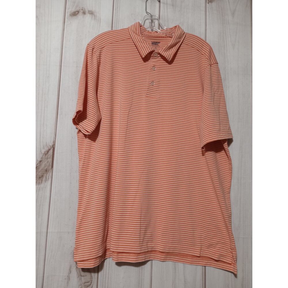 Land's End Polo‎ Men's Extra Large Orange Traditional Fit